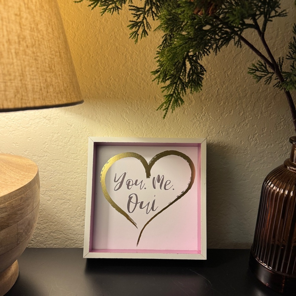 Wall Art French Love Heart You Me Oui